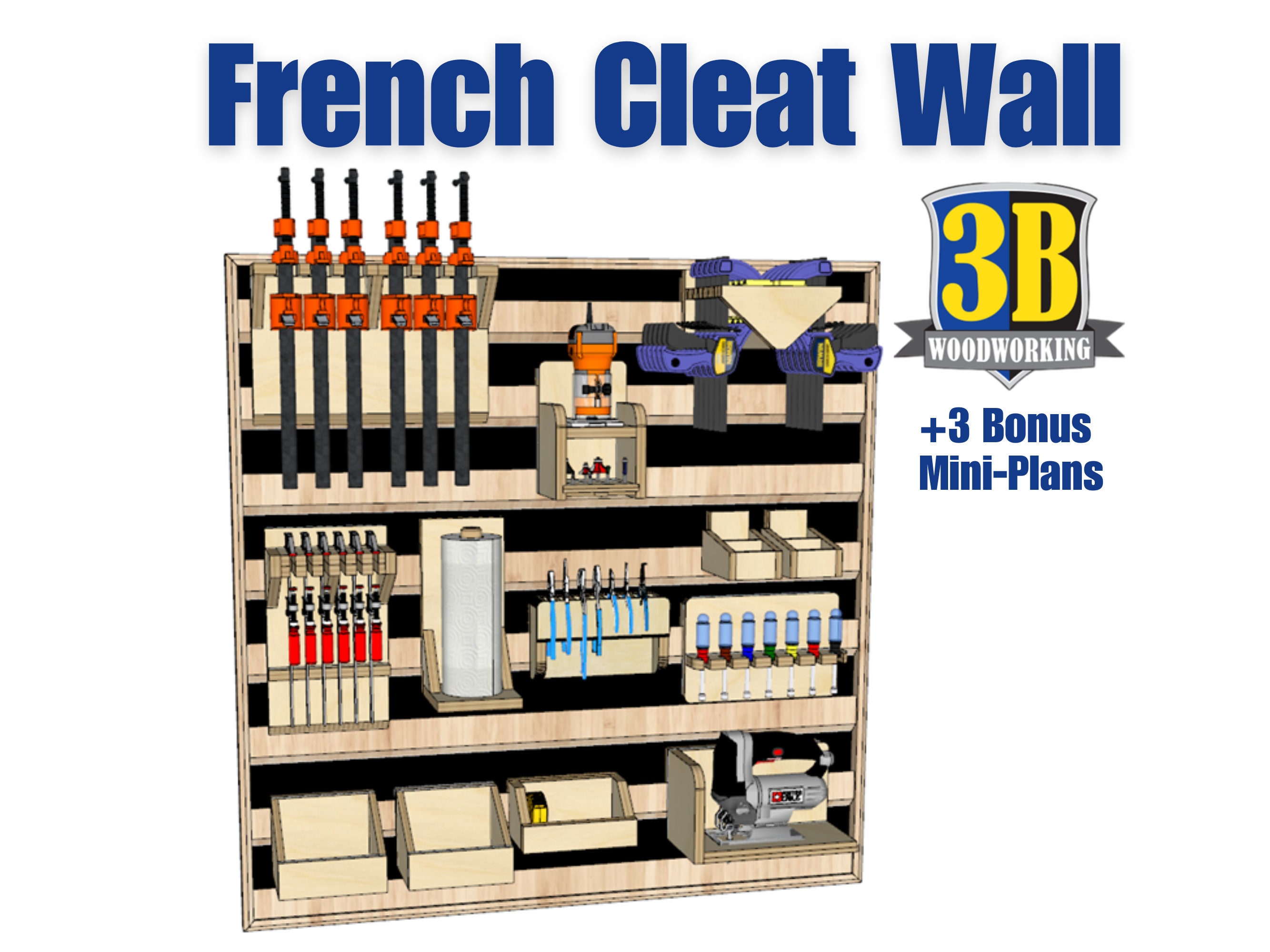 French Cleat Tool Wall Organizer Build Plans Digital Plans French