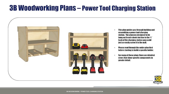 Power drill storage online & charging station plans
