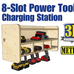 Power Tool Charging Station Plans: Cordless Drill Organizer (Metric Build Plans) (Digital Download)