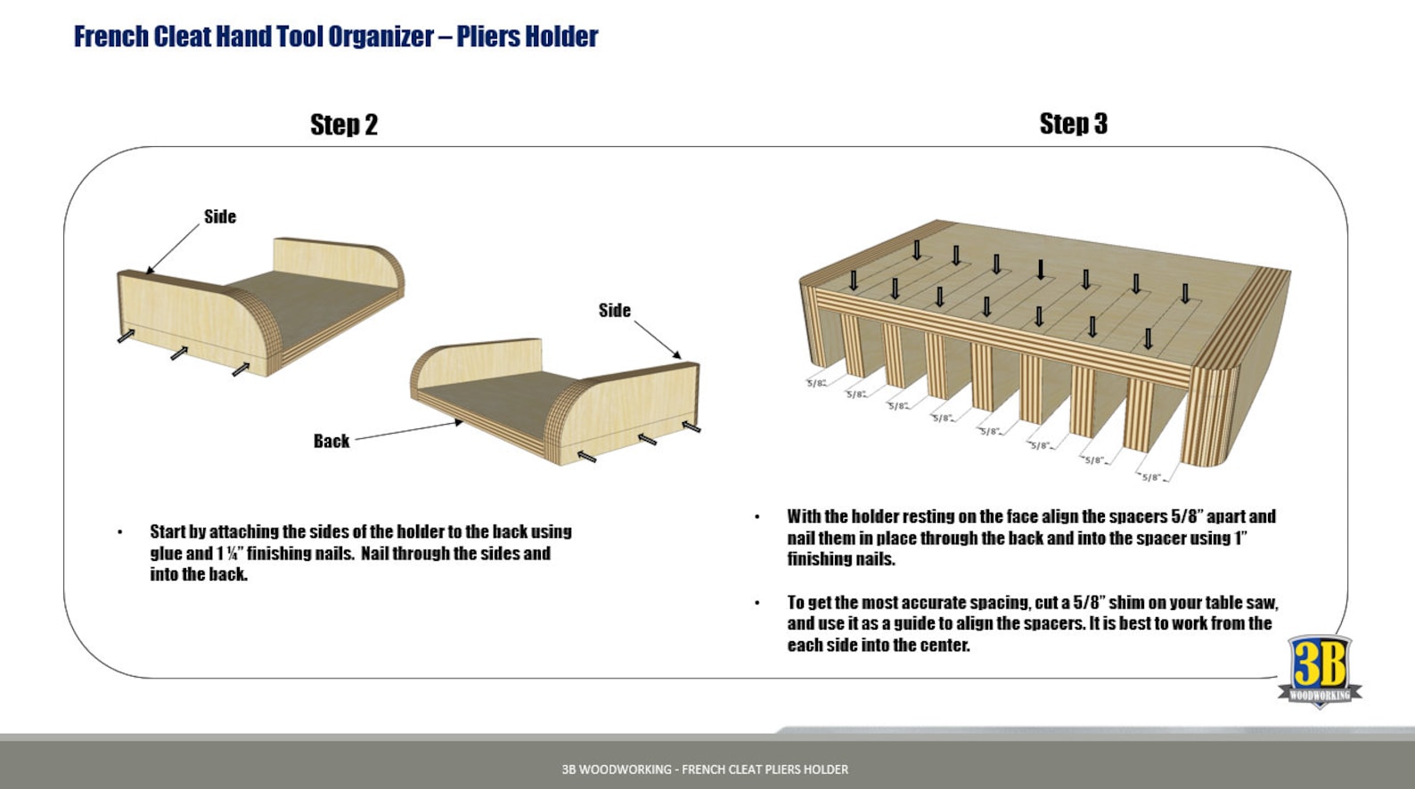 French Cleat Pliers Holder Build Plans Tool Storage Etsy