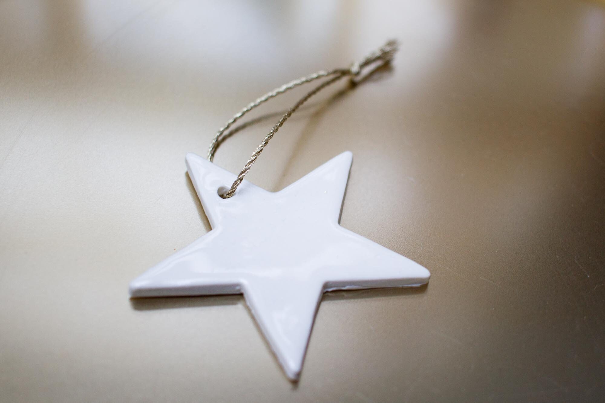 Décoration de Noël Étoile en Céramique Pour Le Sapin, Fait Main