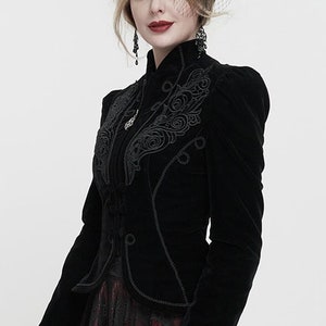 Edwardian Vintage Style Velveteen Blazer, Vintage Style Jacket, Steampunk Punk Jacket, Gothic Girl Blazer
