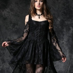 Gothic Ghost Dovetail Lace Ddress With Button Rrow - Etsy