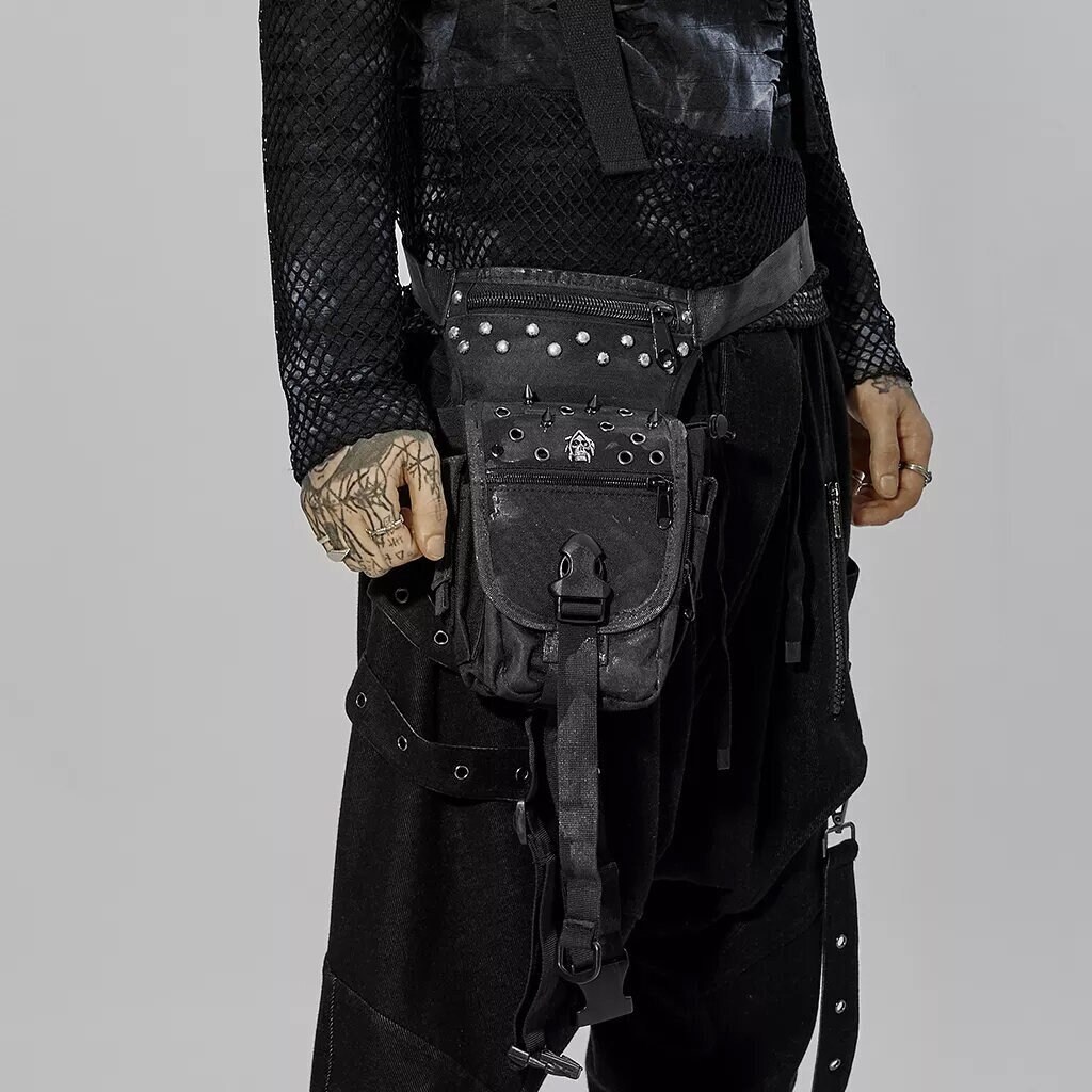 Black hip bag with pockets, pocket belt, wing bag, gothic utility beltBAT  HOLSTER BAG - Restyle