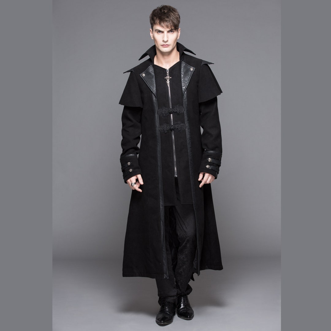 Punk Men Two Pieces Game Style Woollen Coats Goth Punk Coat - Etsy