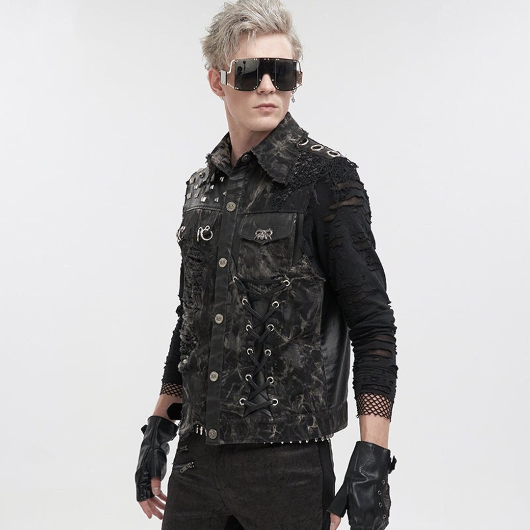 Men's Black Short Vest, Men Black Distressed Lambskin Leather Slim Fit