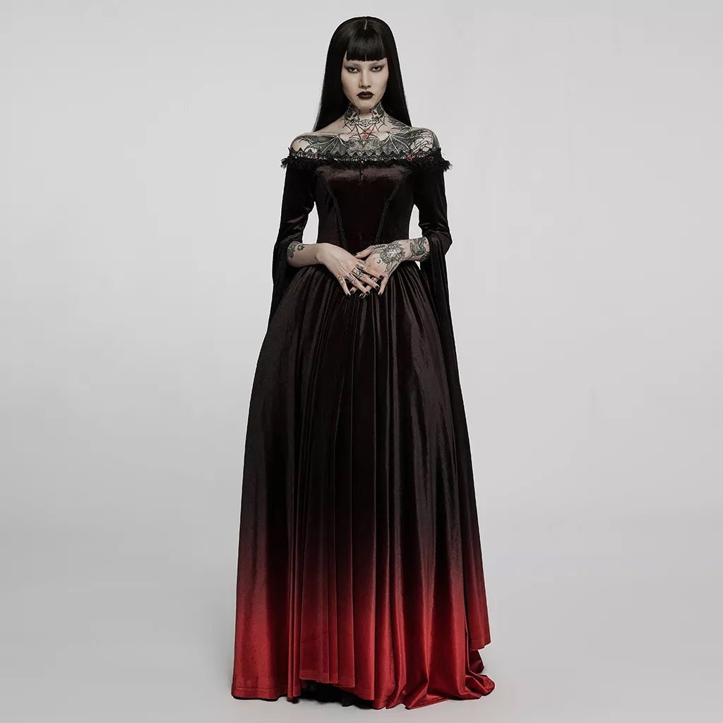  Alidamo Halloween Vampire Dress for Women Bat Sleeve Swing  Party Costumes Evil Masquerade Black L : Clothing, Shoes & Jewelry