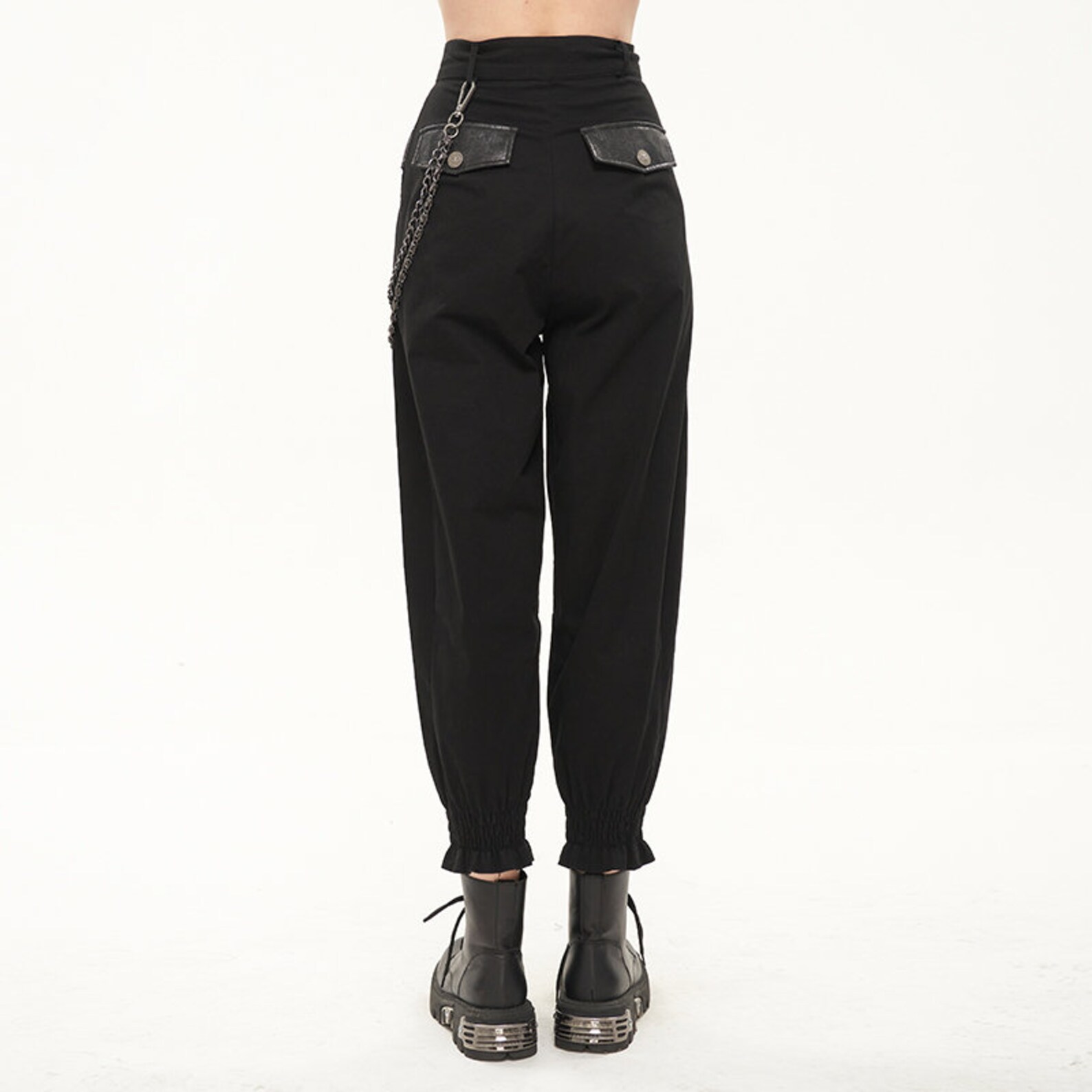 Cyberpunk Techwear Pants With Straps Women Streetwear Black Etsy