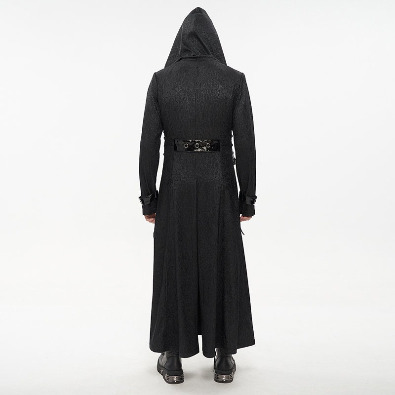 Gothic trench coat with hood clearance