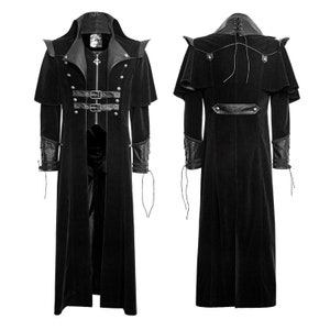 PRE ORDER Black Leather Long Gothic Ghost Clock Trench Coats - Etsy
