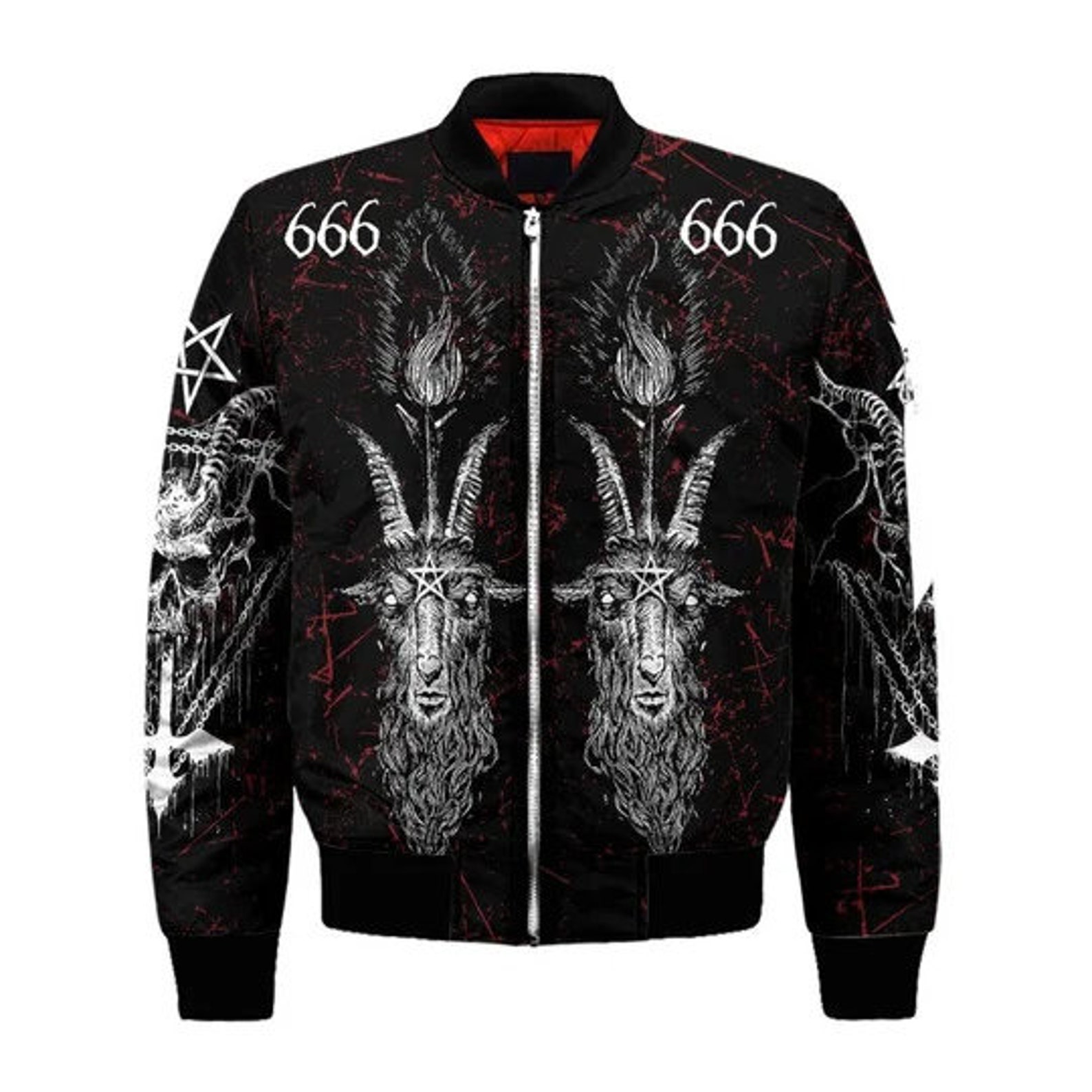 666 Satanic Bomber Jacket | Etsy