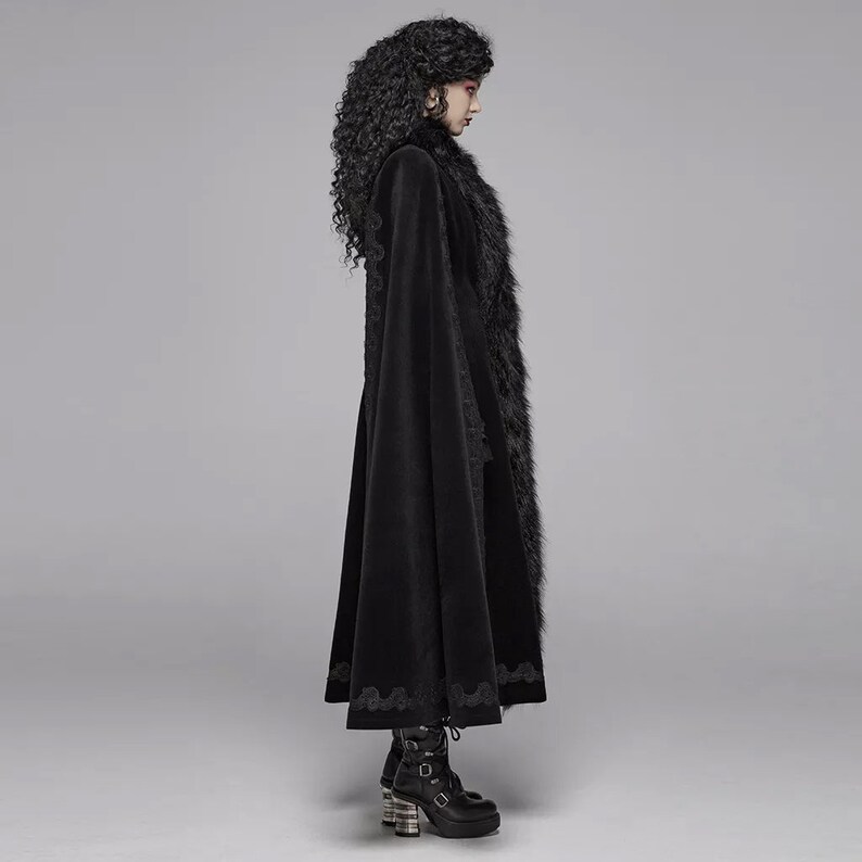 Wool Winter Coat Black Wool Coat Gothic Coat - Etsy