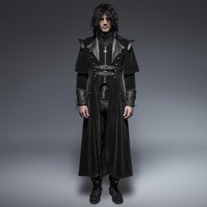 PRE ORDER Black Leather Long Gothic Ghost Clock Trench Coats - Etsy