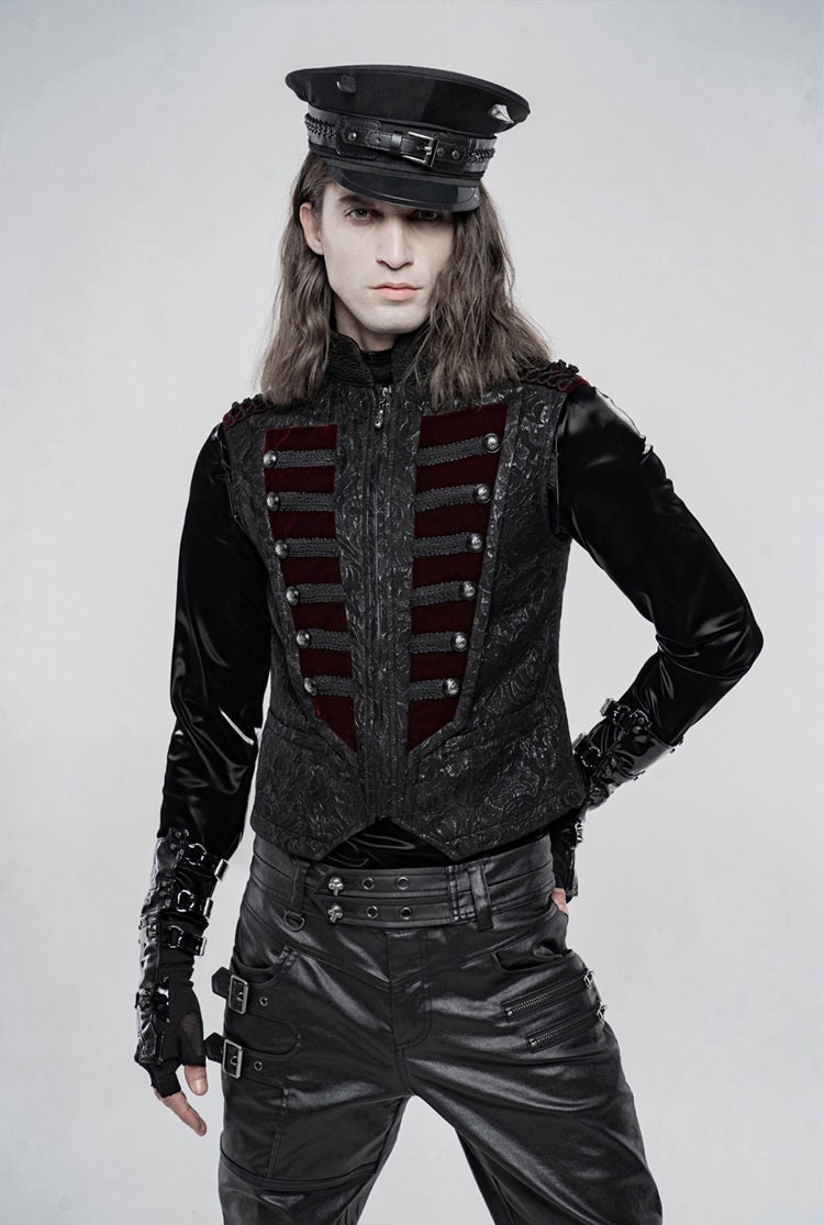 Mens gothic deals leather vest