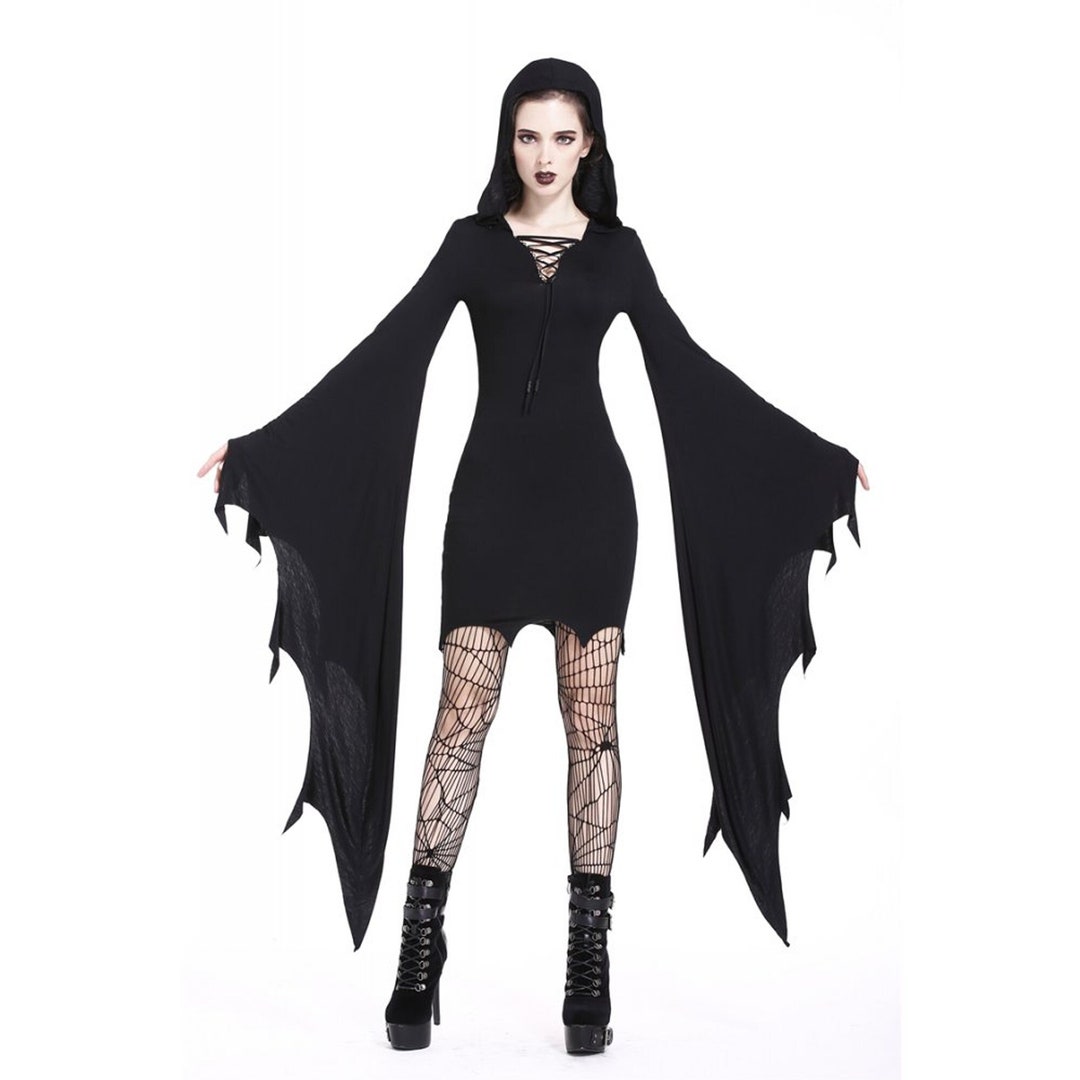 BAT SLEEVE DRESS Vampire Style Dress With Long Wide Sleeves Batwing ...