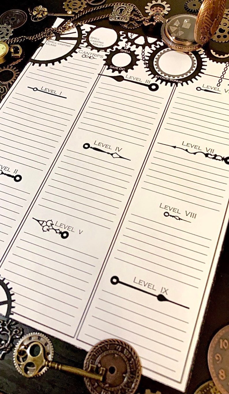 Clockwork D&d Character Sheet Steampunk Dnd 5e Sheet Etsy