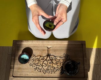Gongfu Tea Tray: Ironwood Table - Chaban Style with Drain