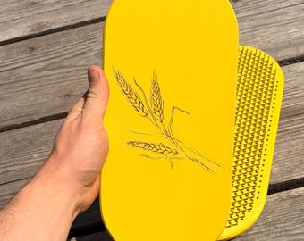 Boho-wellnesscadeau voor haar | Tarwe nagelplank | Cottagecore-aardingsbord | Handgemaakt natuurcadeau | Botanische acupressuurkaart