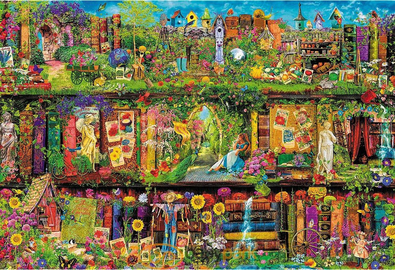 Jigsaw Puzzle 1500 Pieces Fairy Bookcase Holiday Gift Etsy