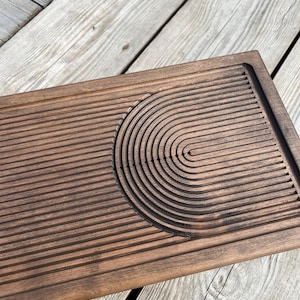 Handmade tea tray - Ash Chaban &quot;Spiral harmony&quot; 45x25 cm