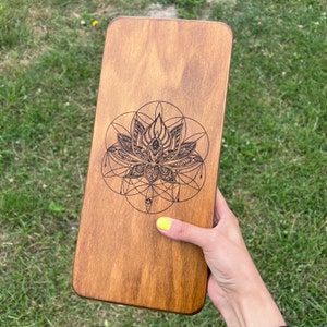 Holz Sadhu Brett mit Lotus, Sadhu Nägel Brett für Yoga, Yoga-Liebhaber Geschenk, Akupunktur Geschenk, Bett aus Nägeln, Sadhu Brett, Geschenk für Yogi