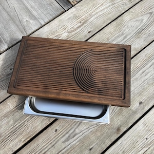Handmade Tea Tray – Ash Chaban “Spiral Harmony” | Artisan Gongfu Tea Board for Daily Ceremony