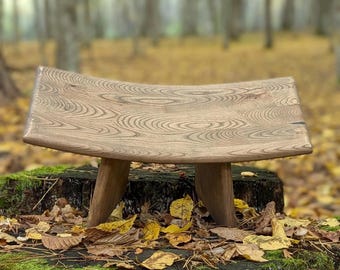 Foldable Oak Meditation Bench: Ergonomic Seat for Yoga & Zen