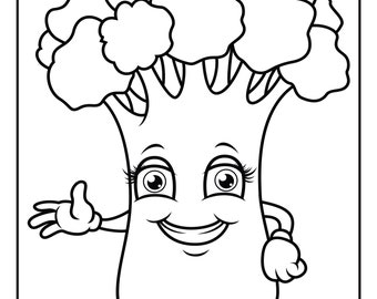 coloring pages fruit and vegetables kindergarten preschool etsy