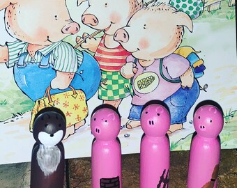 Peg dolls three little pigs