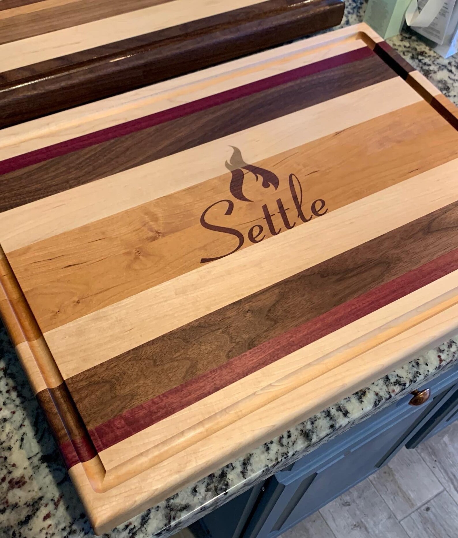 Large edge grain cutting board with sloping/draining juice Etsy