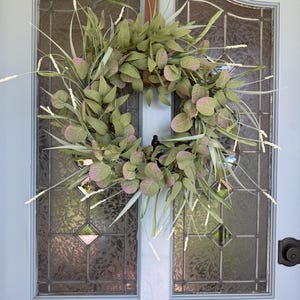Eucalyptus Wreath, Year Round Greenery Wreath For Front Door Wreath, Housewarming New Home Gift, Entryway Wall Decor Neutral Wreath, Gift