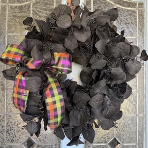 Gothic Wreath for Front Door, Elegant Black Wreath,  Halloween Wreath for Entryway Decor, Halloween Wreath, Halloween Season Decor Halloween