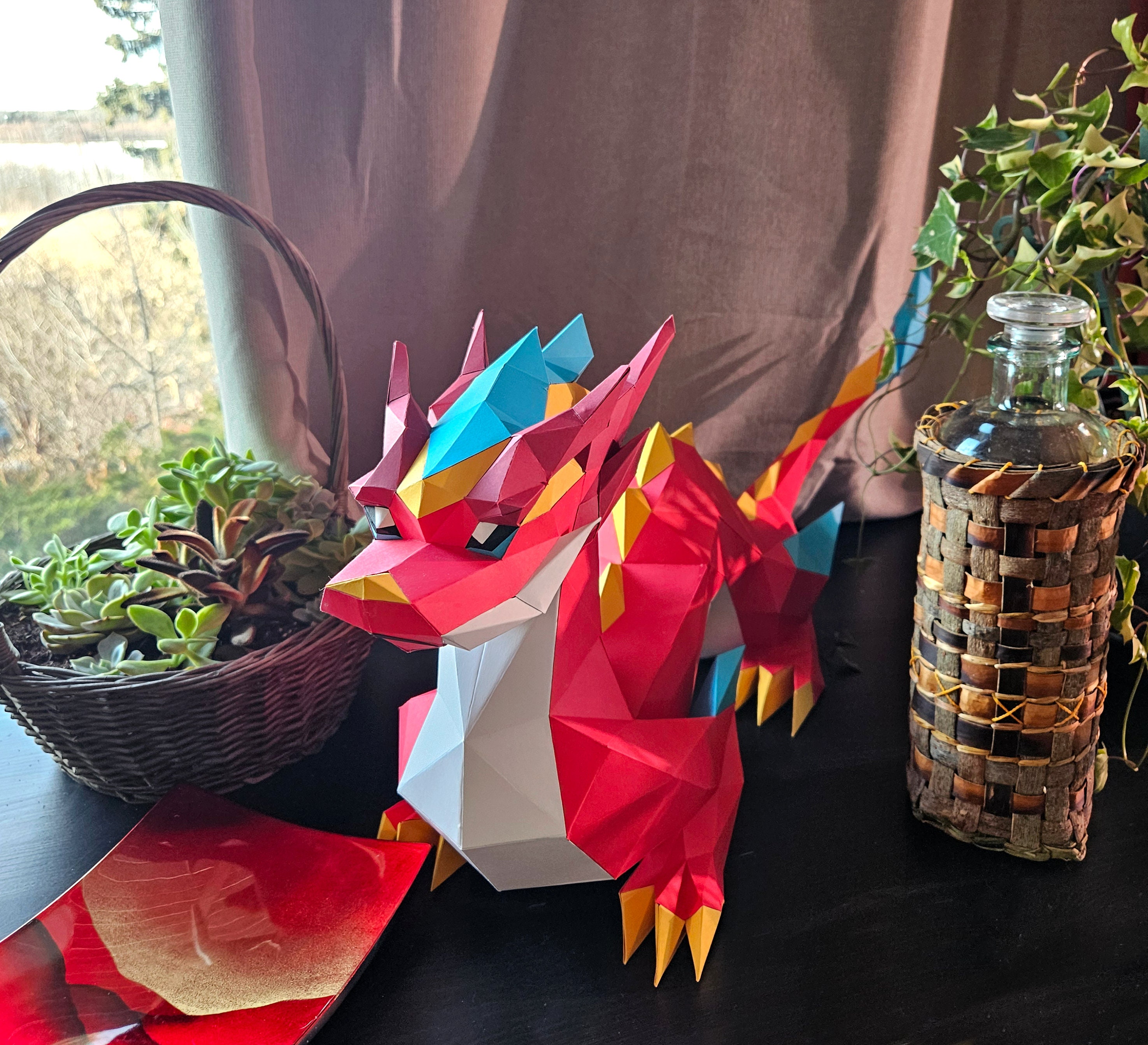 Dragon Papercraft: Low Poly DIY Paper Sculpture (PDF, SVG) - Etsy
