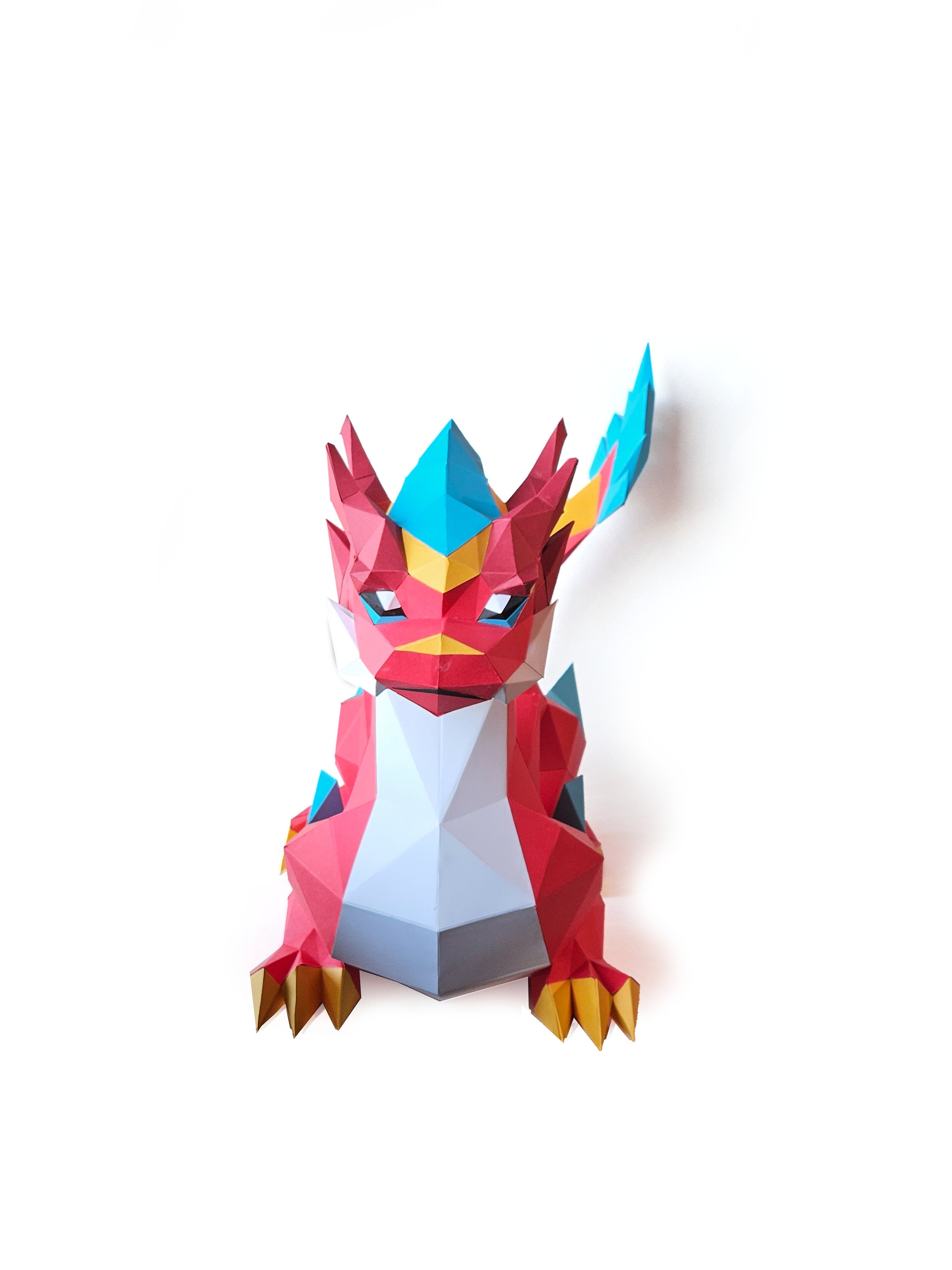 Dragon Papercraft: Low Poly DIY Paper Sculpture (PDF, SVG) - Etsy