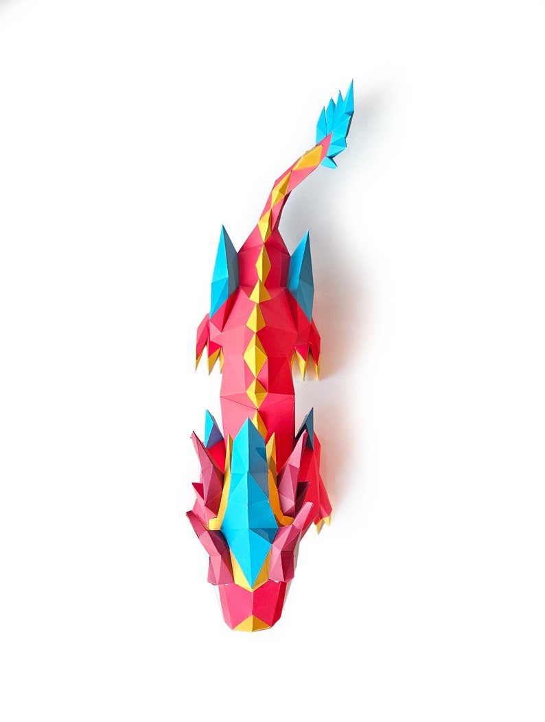 Dragon Papercraft: Low Poly DIY Paper Sculpture (PDF, SVG) - Etsy UK