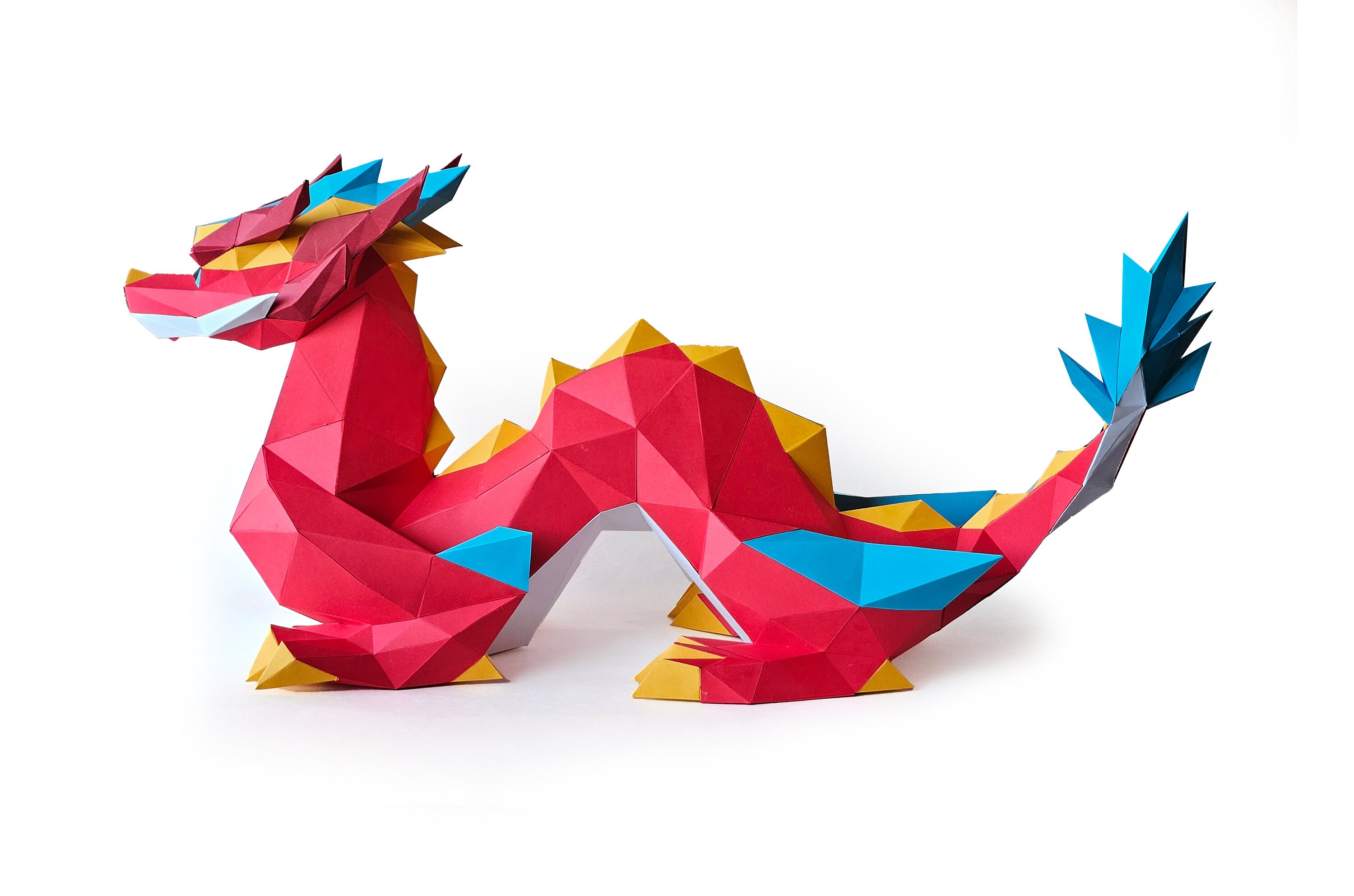 Dragon Papercraft: Low Poly DIY Paper Sculpture (PDF, SVG) - Etsy