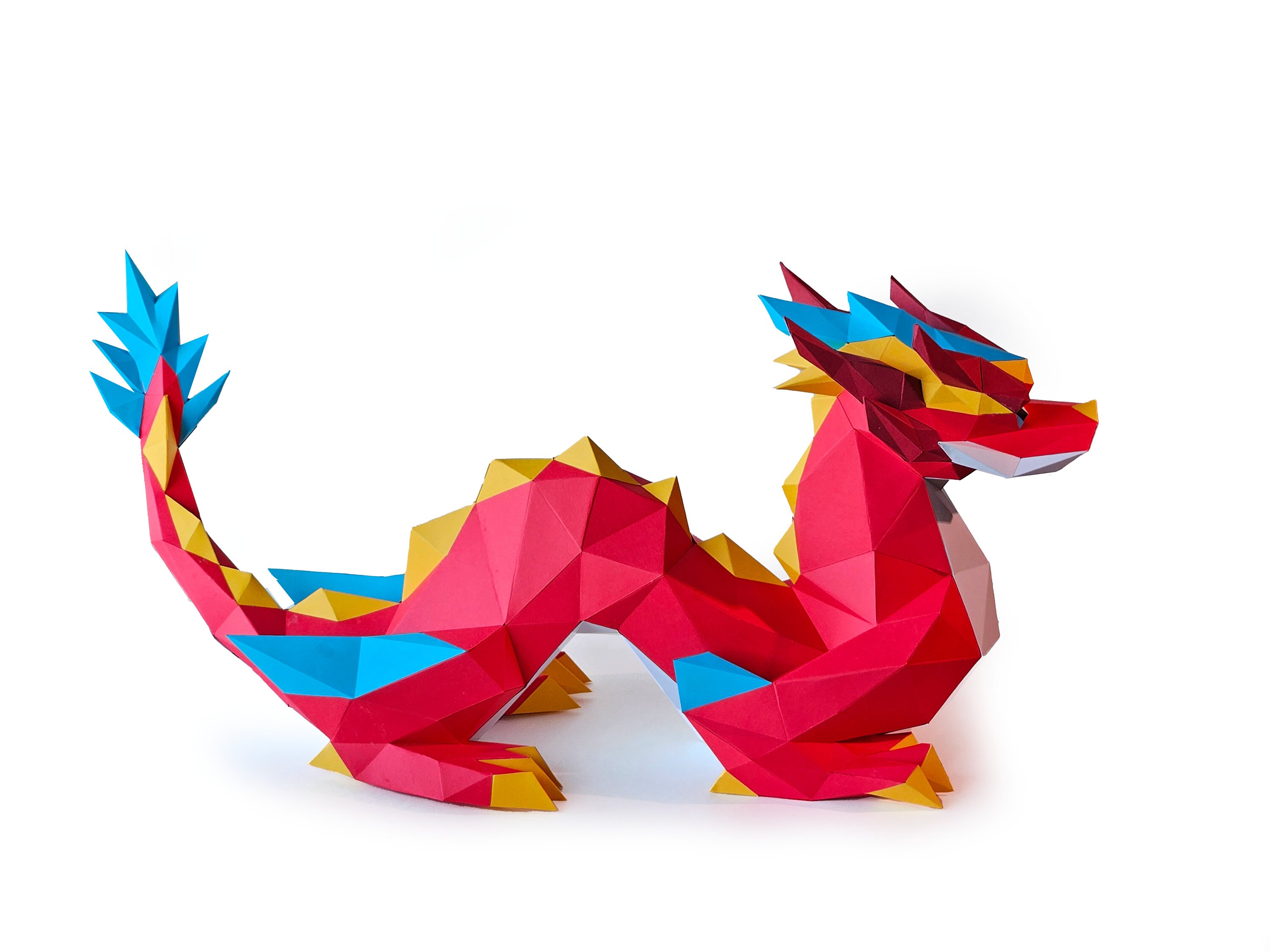 Dragon Papercraft: Low Poly DIY Paper Sculpture (PDF, SVG) - Etsy