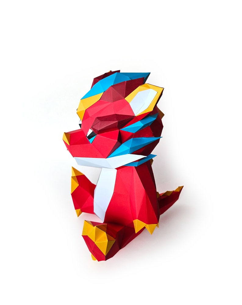 Buy Dragon Papercraft: Low Poly DIY Paper Sculpture (PDF, SVG) Online ...