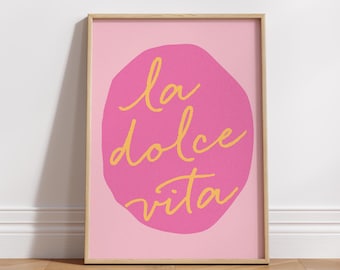 Italy Art Print Aesthetic italian words print La dolce vita poster Italian summer Vintage Poster coquette decor Italy travel poster affiche
