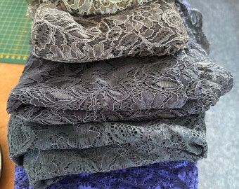 All the Lace - purples, grey, indigo, blue -  Tocca John Kaldor lace bundle U.K. seller 1.30kg