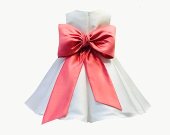 Bridesmaids flower girl  Bow with Belt Sashes for Ready tied, ivory, pink, blue so many colours!
