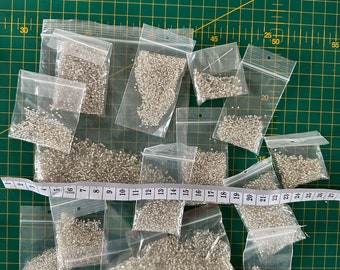 Silver lined seed beads 130g various job lot for beading projects jewellery making