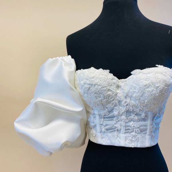 UK seller Detachable statement wedding sleeves Wedding dress puff Sleeves, bicep sleeves  - Mikado, Organza or Satin