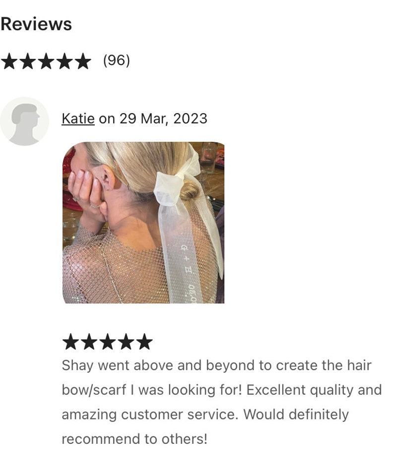 Personalised Bridal Hair Bow, Ivory Tulle & Embroidered image 8