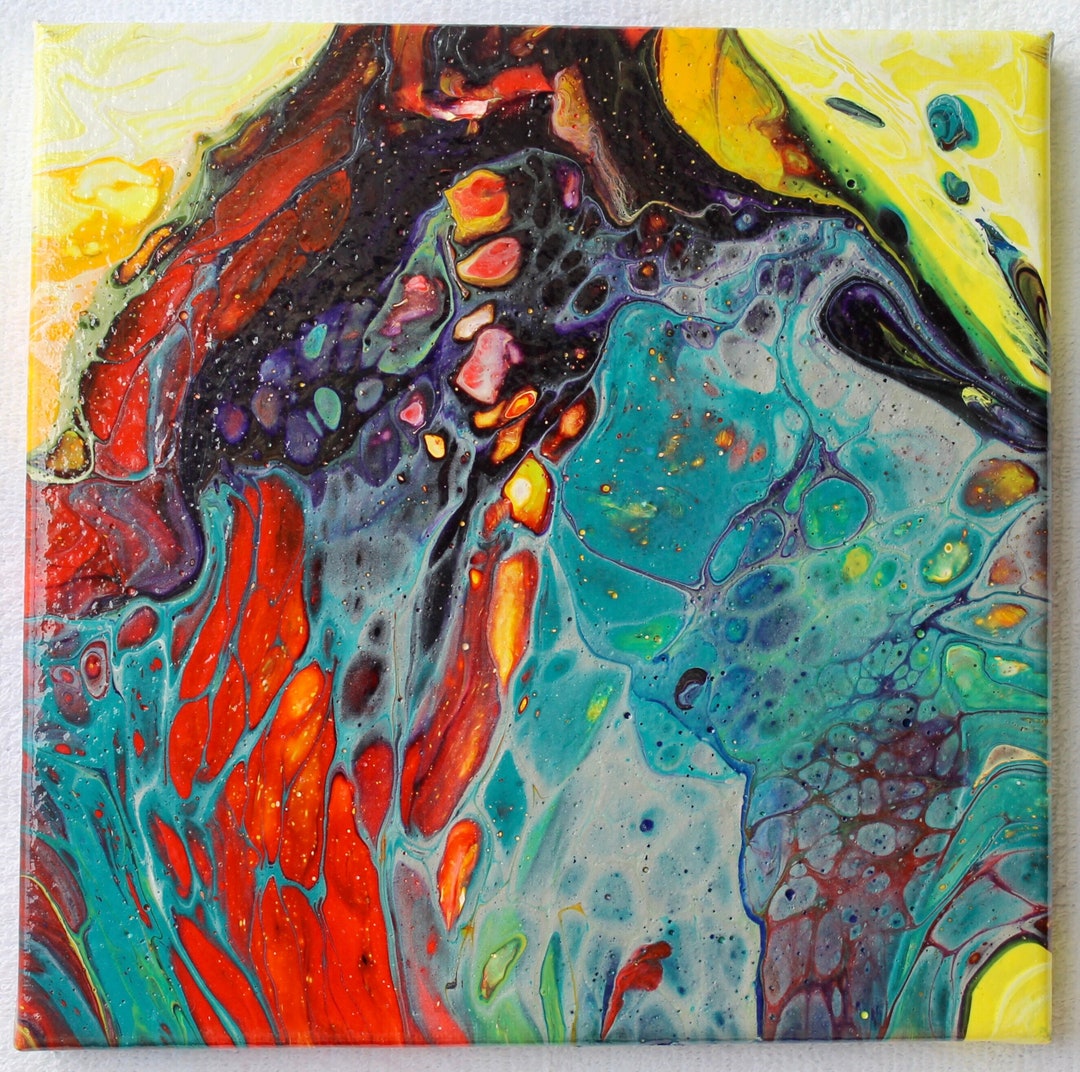 Original Unique Abstract Vibrant Canvas Art Artwork For Living Room