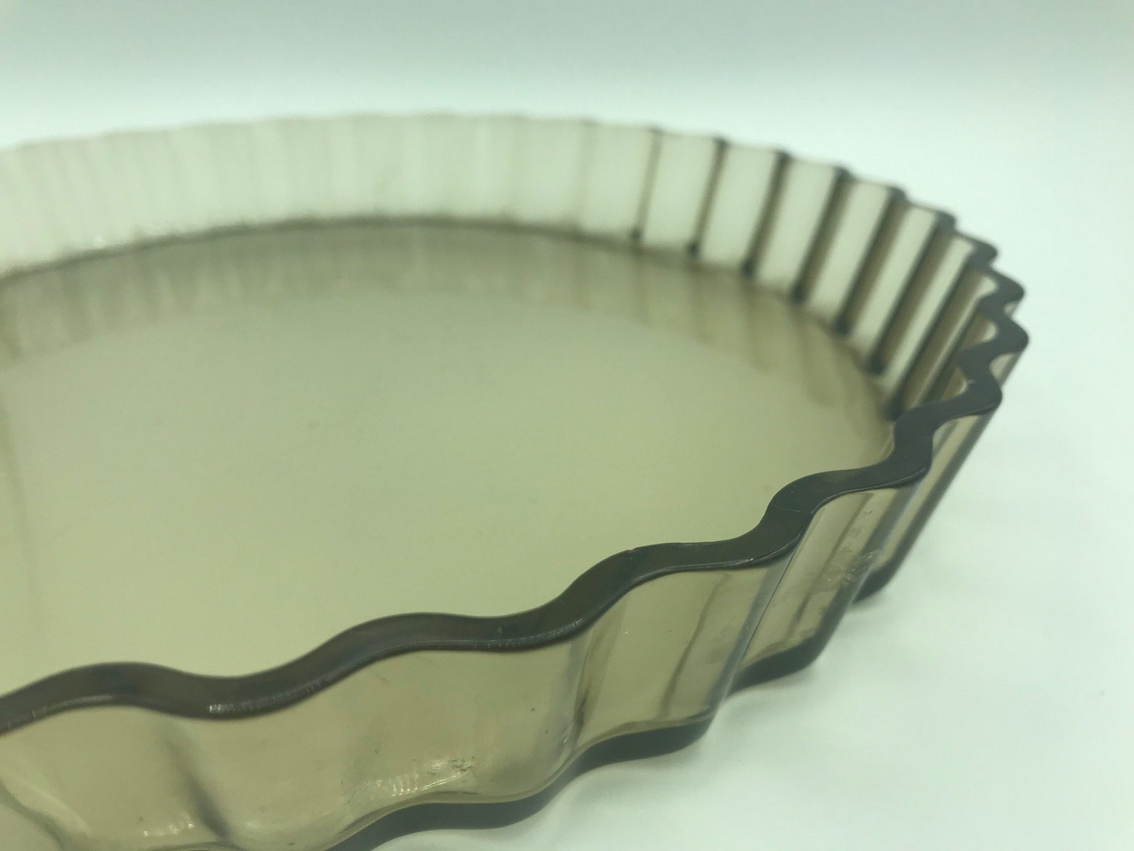 Large Fluted Glass Flan Dish Etsy