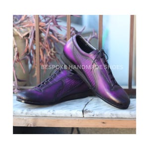 Tailor Made Dress Shoes, Pure Shiny Purple Leather Lace up men Brogue Dress Shoe