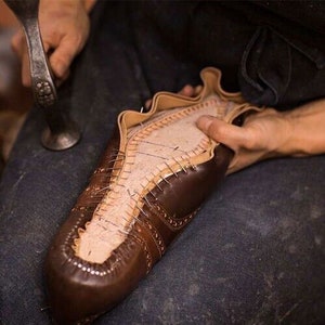 Pure Handmade Two Tone Hand painted Leather Whole cut Dress Shoe image 5
