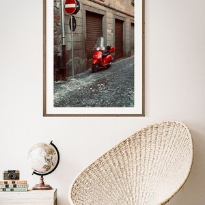 Red Vespa In Italy Photography Digital Download Easy to Print Wall Art Multiple Sizes Unique Home Decor Italy Decor Gift Digital