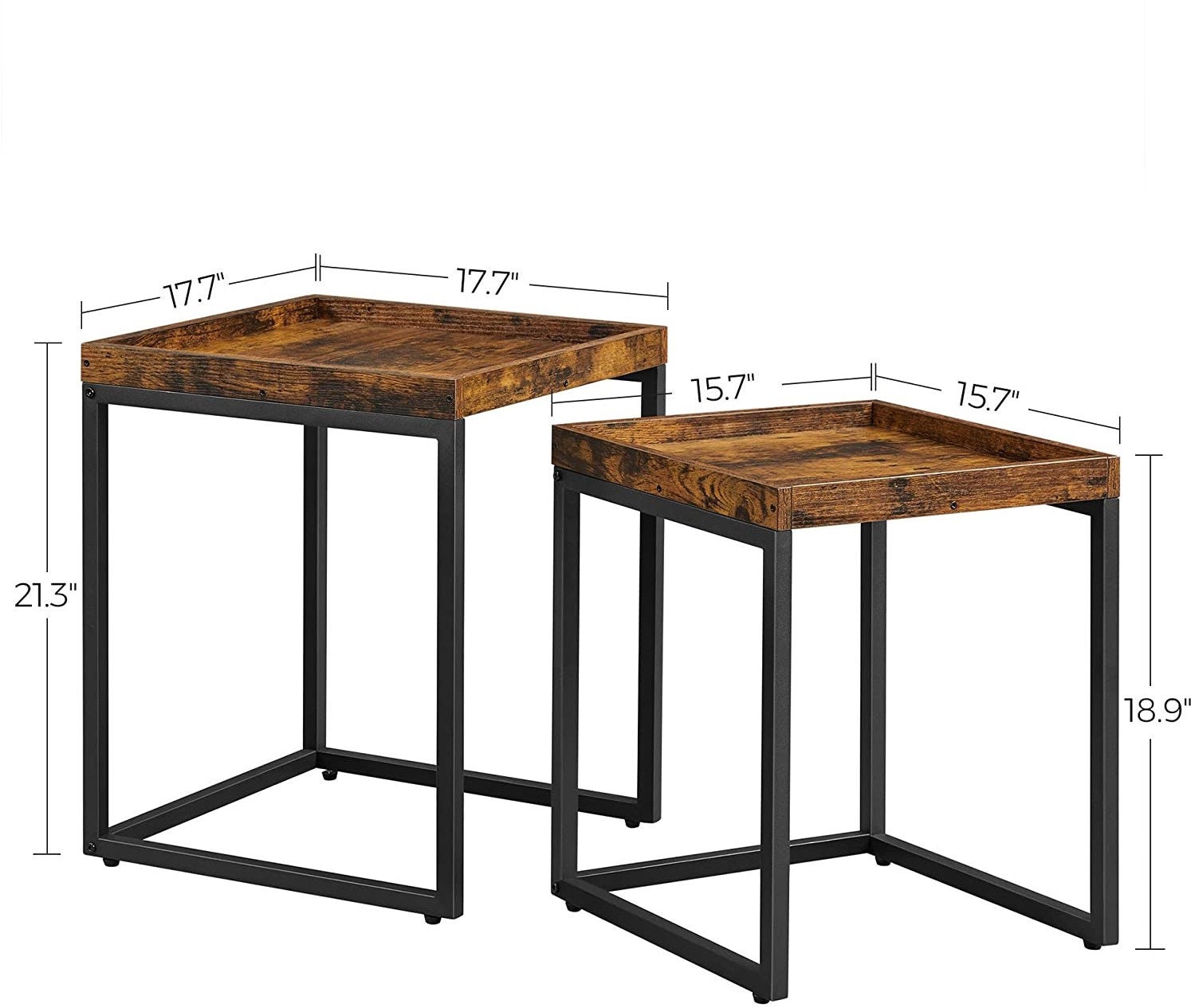 Vintage Industrial Nesting Tables Set of 2 Side Tables End Etsy